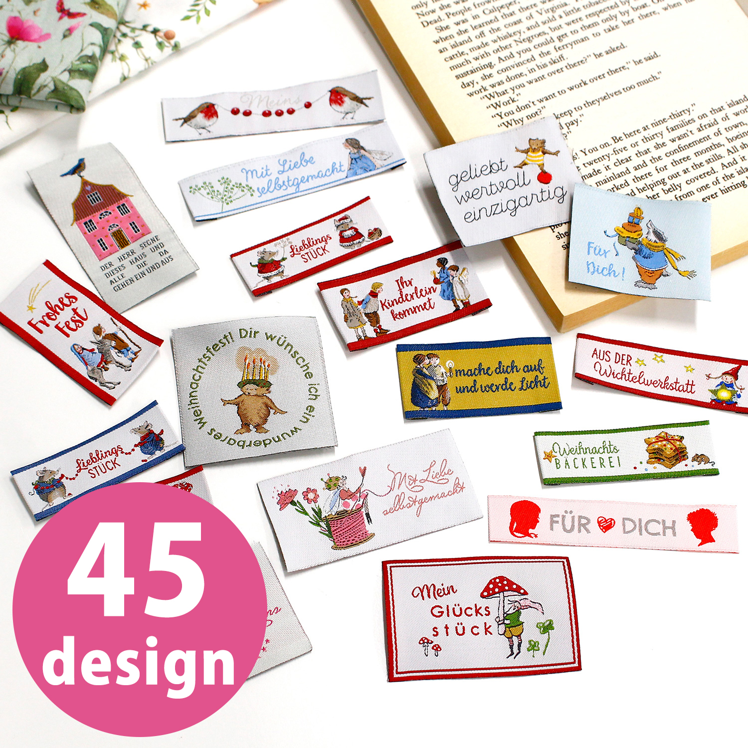 acufactum woven label set of 3 or 5 (set)