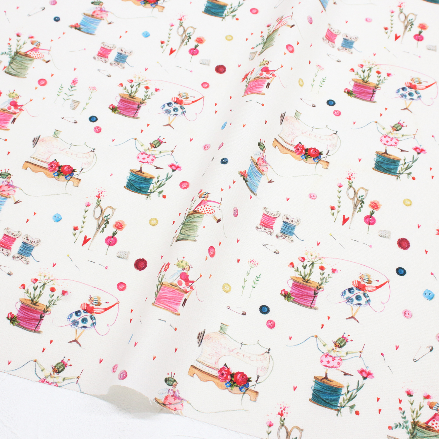 ACU3523-942-50CM ミシンと糸 acufactum プリント生地 約150cm幅 50cm単位 (枚)