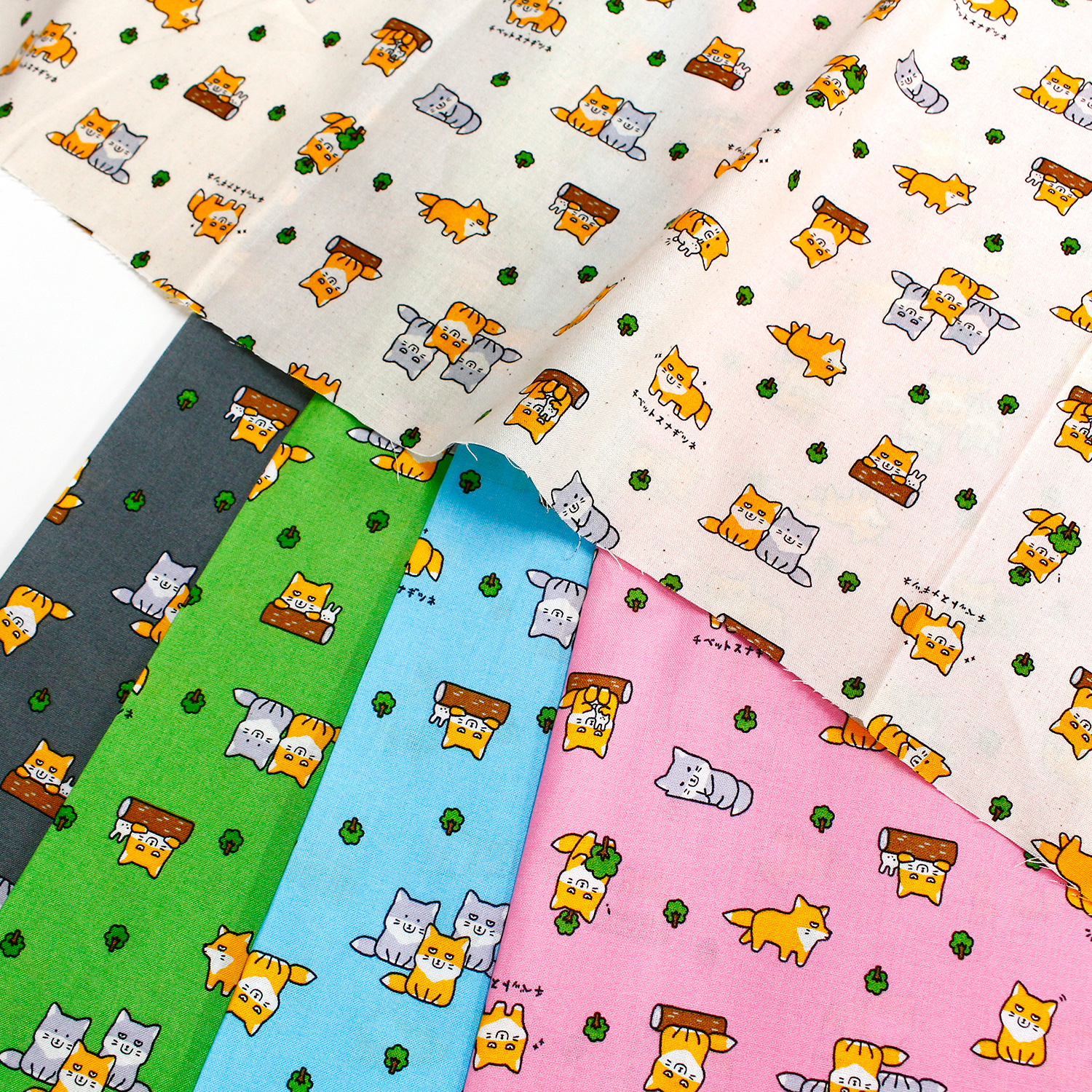 AP51105H-2 Cotton Print Sheeting Little Animal Fox 1m unit (m)