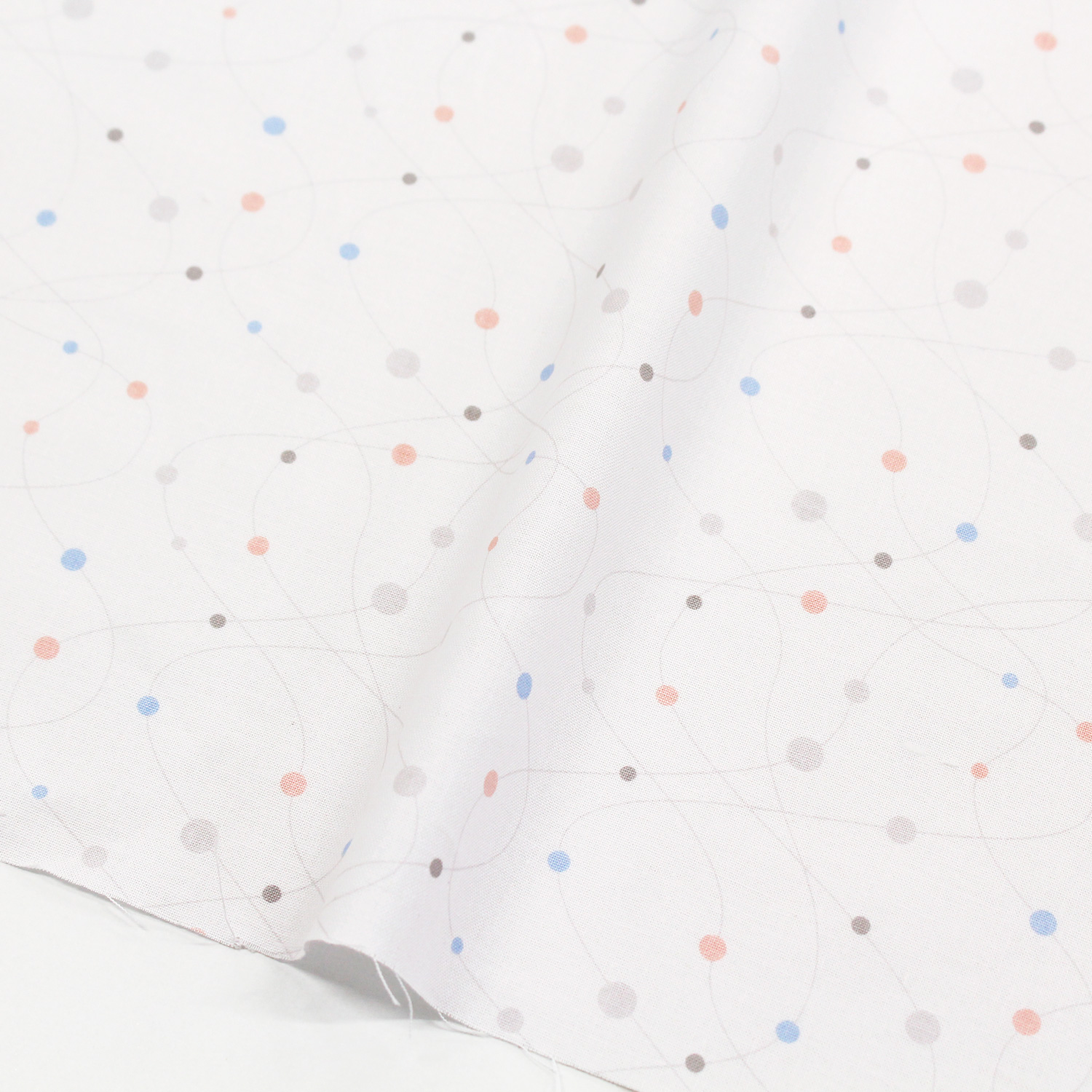 【数量限定】STUDIO-18 Free Sprit フリースピリット 白地 ドットとライン パッチワーク向け USAプリント シーチング m単位 (m)