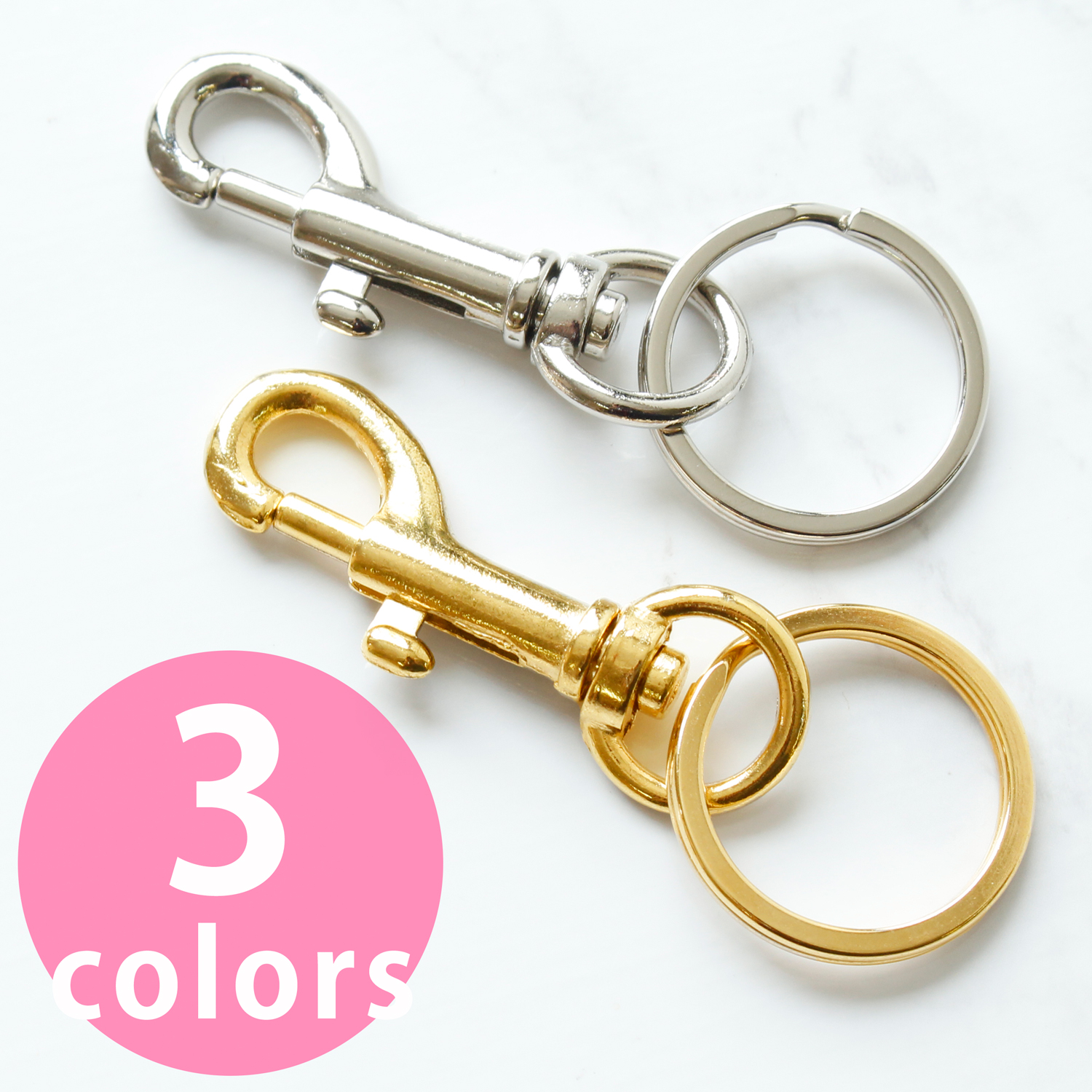 KD185 Lobster Clasp with  Split Ring  ,2 pcs of same color/pack   (pack)
