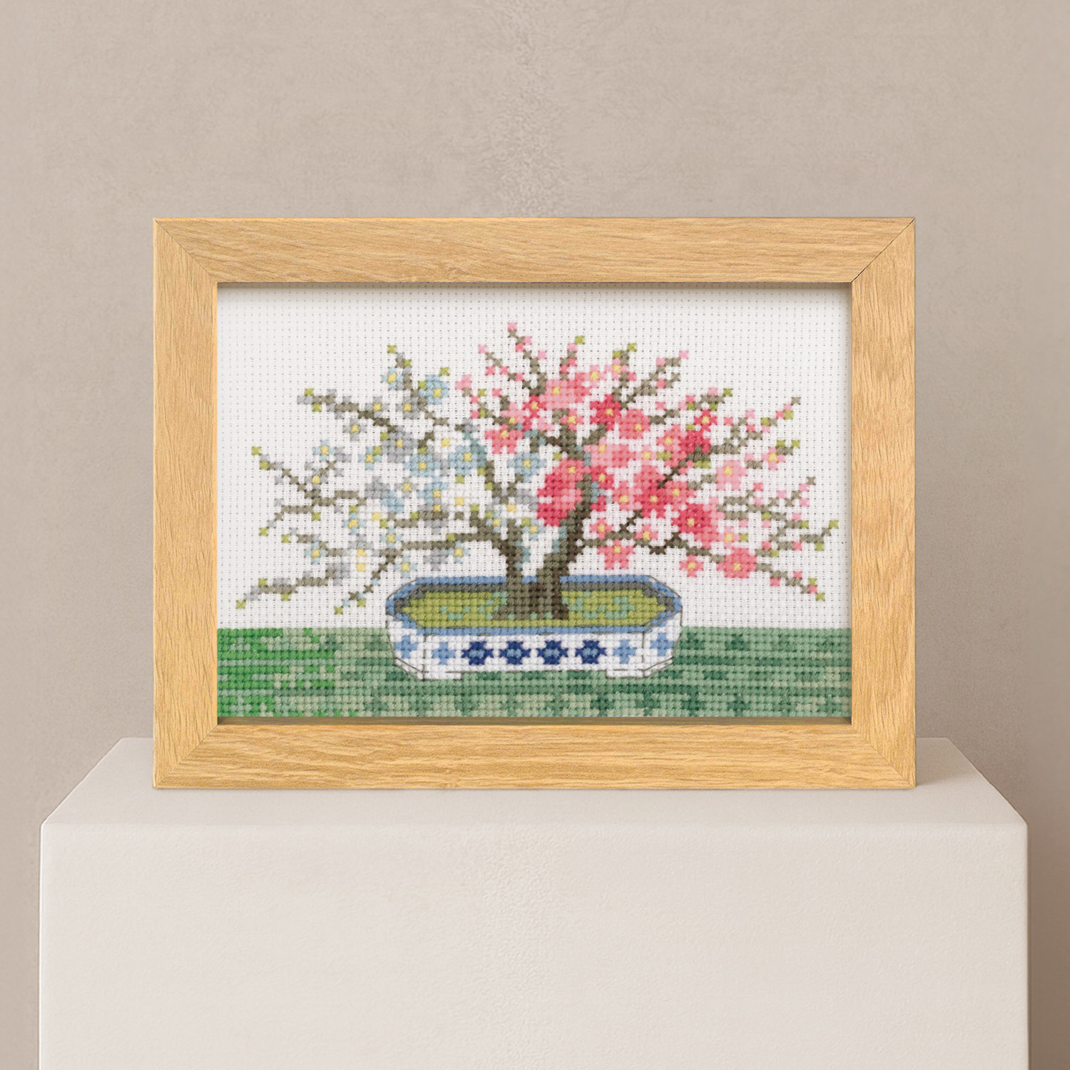 【お取り寄せ・返品不可】OLY-K7613 刺しゅうキット 12ヵ月のBONSAI 2月 紅白梅 (袋)