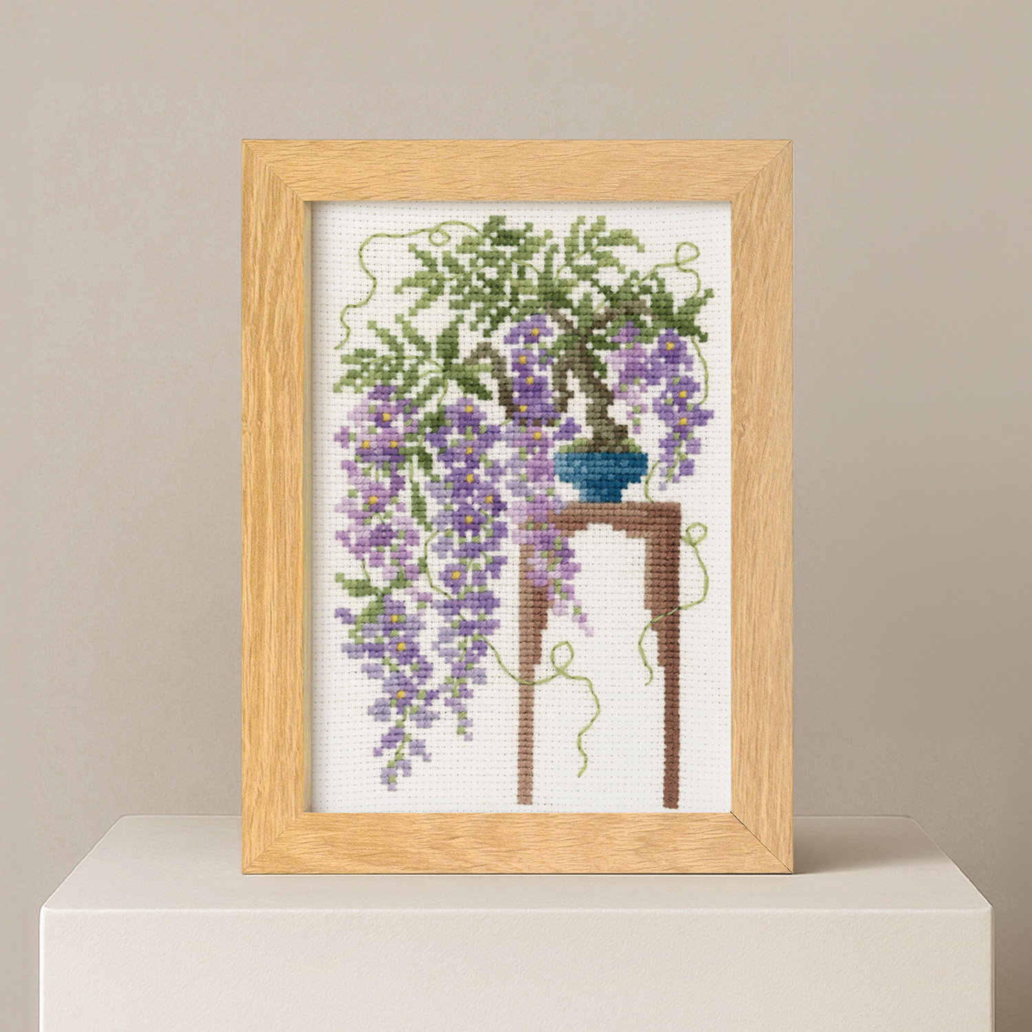 【お取り寄せ・返品不可】OLY-K7615 刺しゅうキット 12ヵ月のBONSAI 4月 藤 (袋)