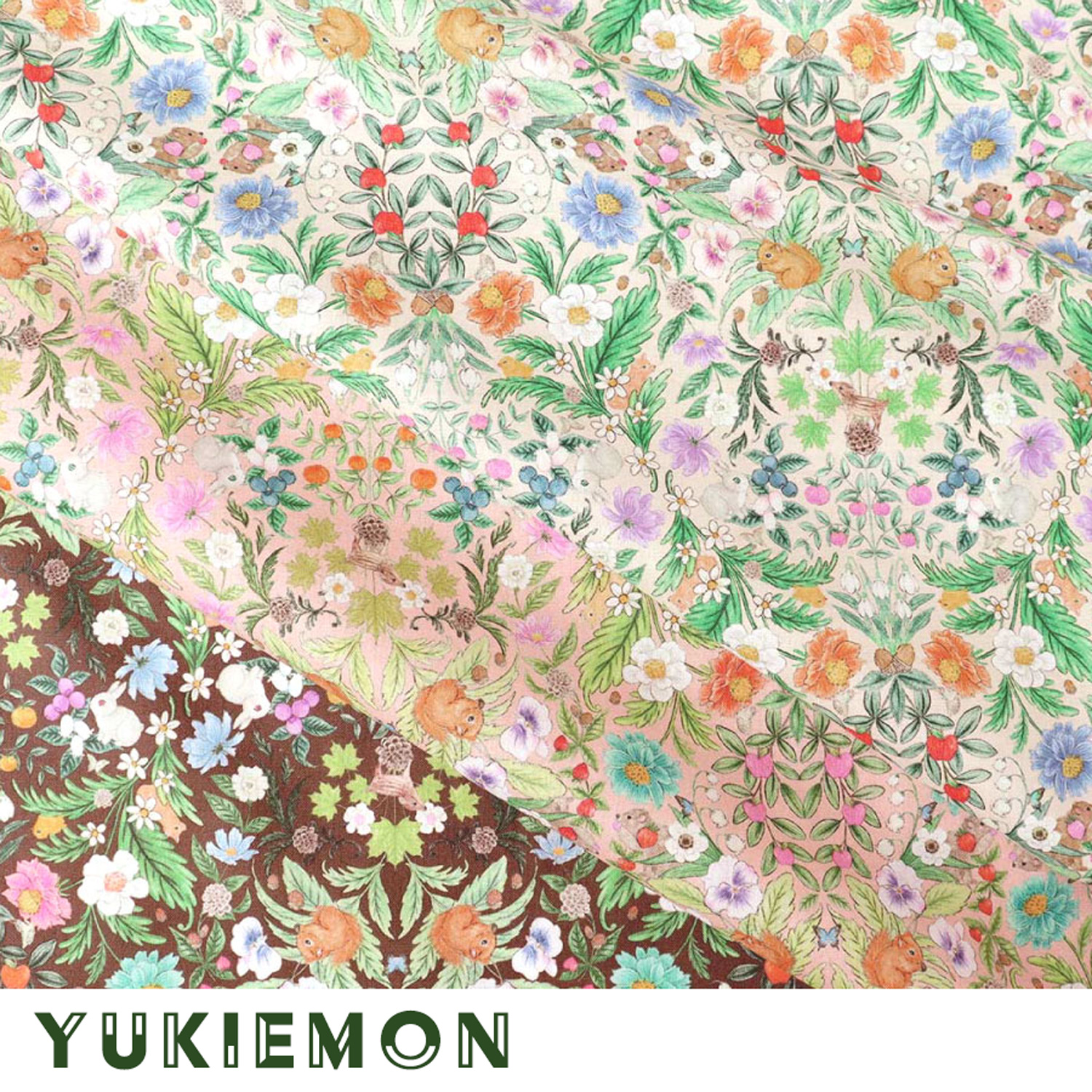 DP4435-1 ユキエモン yukiemon フラワーガーデン 60ローン 22fabric 巾約110cm 1m単位 (m)