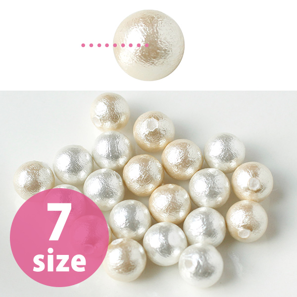 A2 Half-drilled Cotton Pearls, cream (bag)