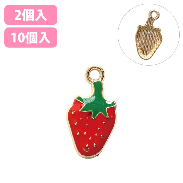 A22-10 EPO Charm strawberry W10×H20mm color:gold (pack)