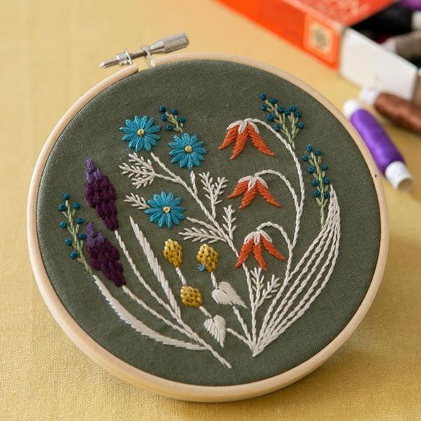 PHC-083-1 Alice Makabe, Embroidery Kit, Frame, khaki (pack)