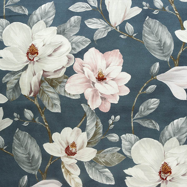 VIL3017-80 Imported from Spain digital print-ox Fabric magnolia navy approx. Width140cm 1m/unit (m)
