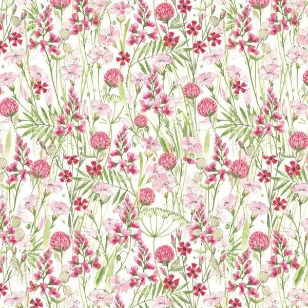 ■ACU3523-927R Flower Pink acufactum Printed Fabric Approx. 150cm Width", Original Fabric Approx. 10m (Roll)