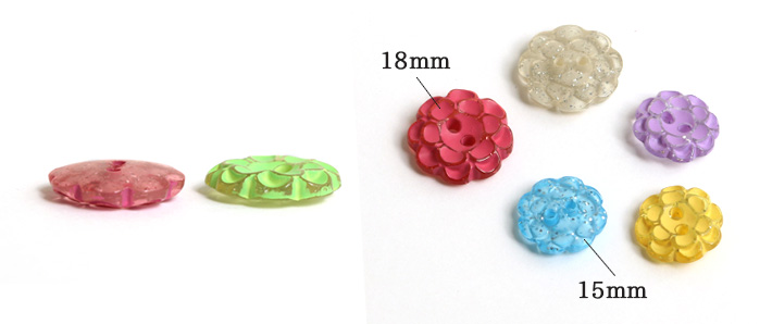 Cg1600 花柄リバーシブルボタン 15mm 6個入 袋 手芸材料の卸売りサイトchuko Online