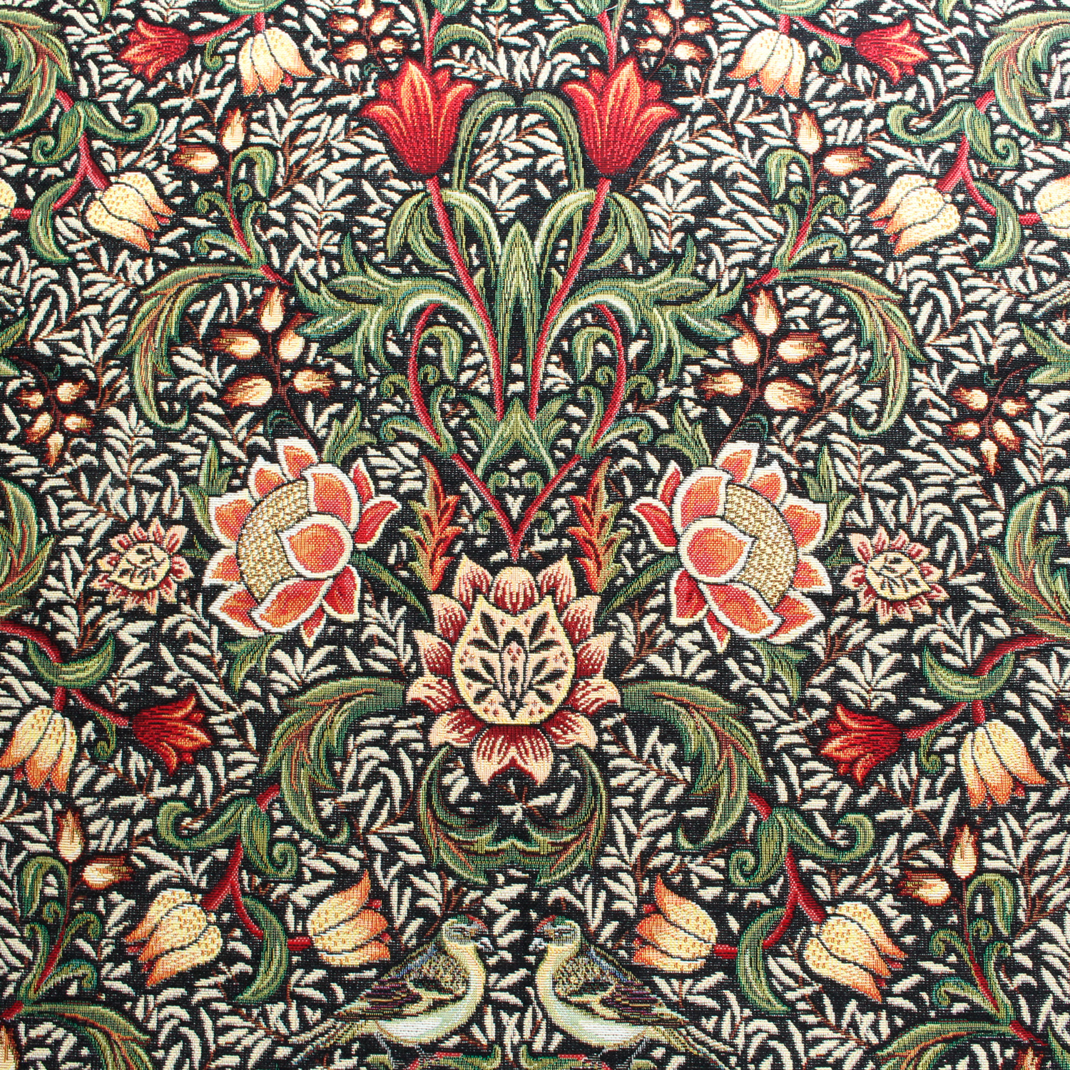 GB-BIRD2　Flower Bird Black  Gobelin Fabric width 140cm 50cm/unit (sheets)