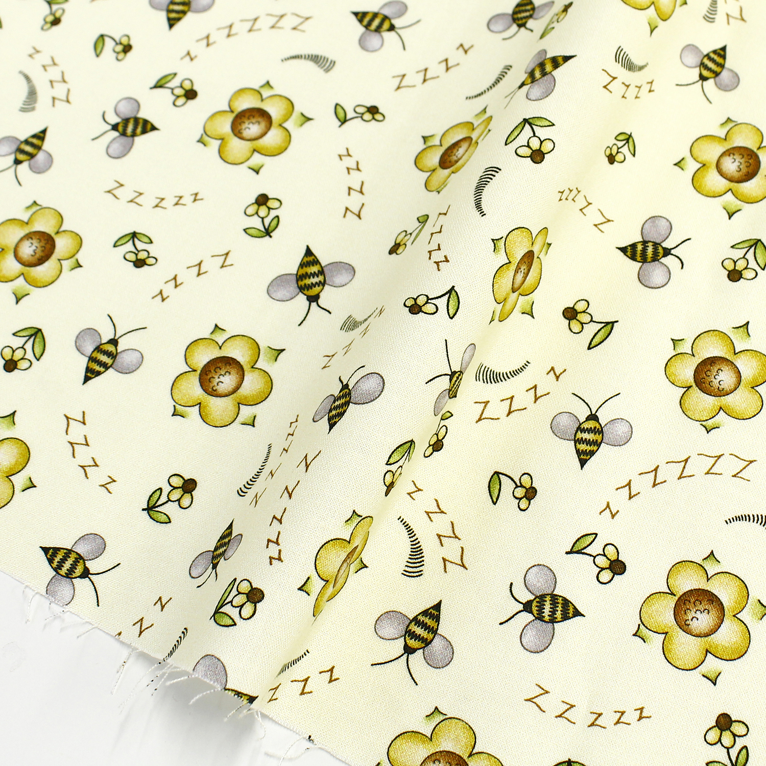 MICH10313-CREM Bee and Flower Cream Michael Miller Michael Miller Printed Fabric 1m/unit (m)