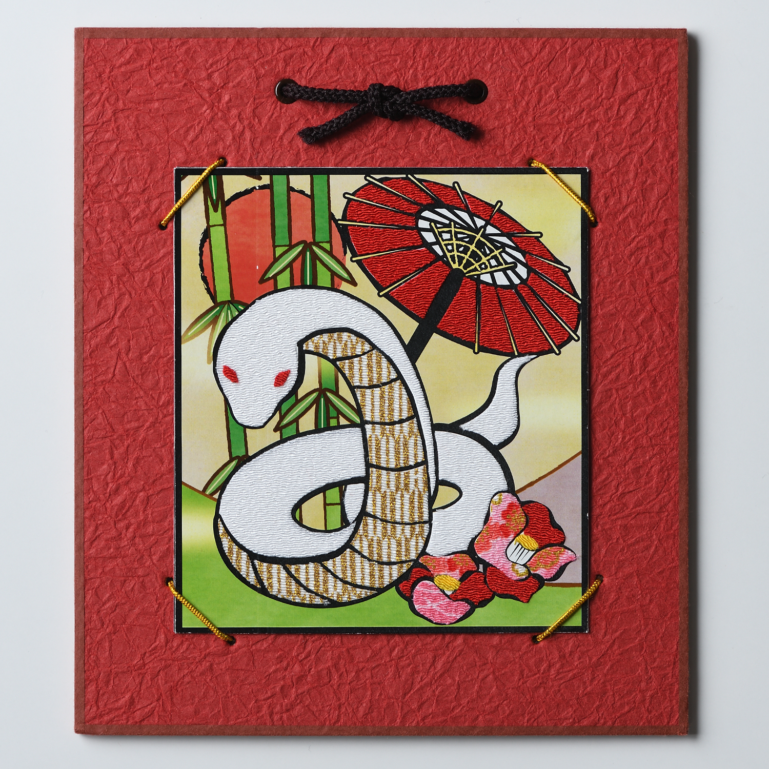 PAN-LH194 Easy Chirimen Pastel Painting White Snake", Zodiac Sign-related Kits (pack)