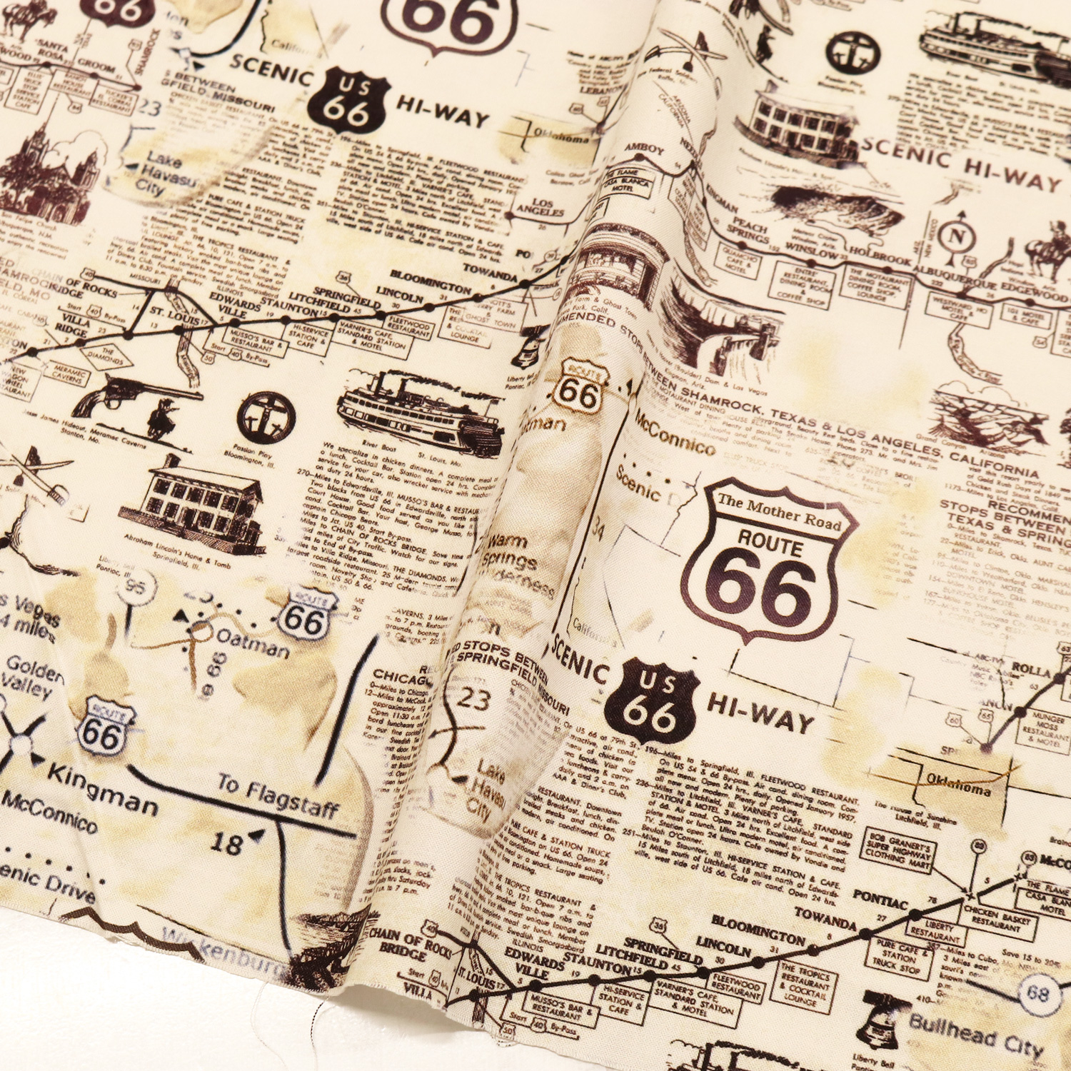 【お盆フェア】TIME7529-N ルート６６ マップ TimeLess Treasures タイムレストレジャー STELLA ステラ USAプリント生地 巾約110cm 1m単位 (m)