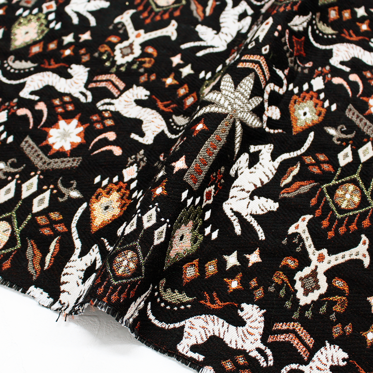 【感謝祭】【7/28まで】TIBET-N-50 Jacquard ジャガード生地 SAFECO from france 幅約140cm 50cm単位 (枚)