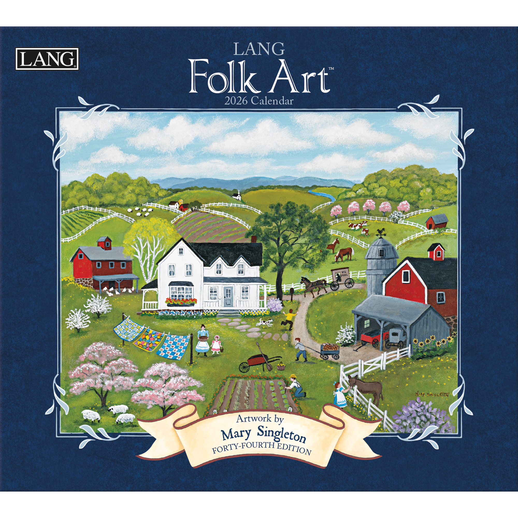 US26H 2026年壁掛けカレンダー USA製 LANG FOLK ART (冊)