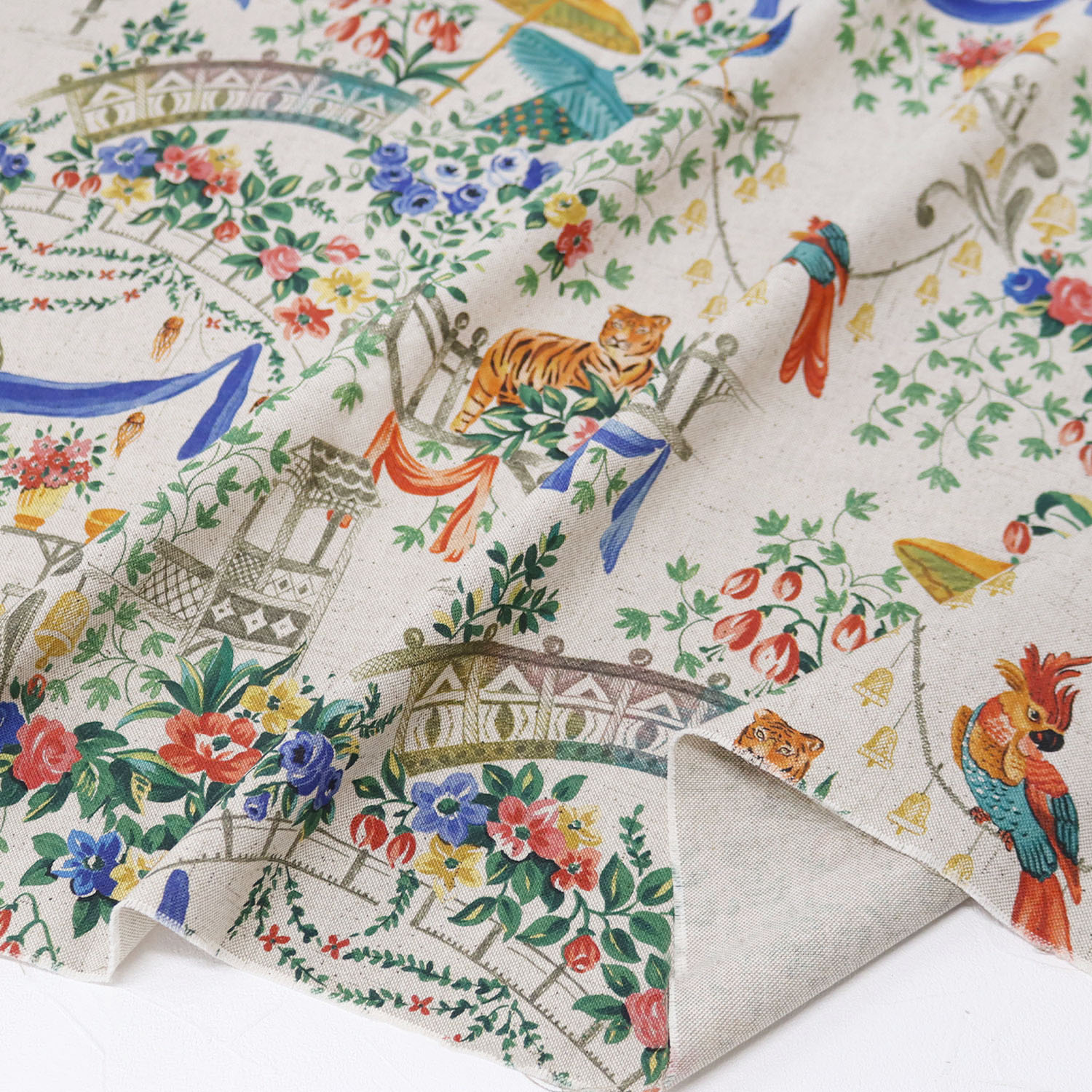 VIL-FLAC-11 Imported from Spain, Cotton-linen-like inkjet oxford fabric, Approx. 140cm Wide, 1m/unit (m)