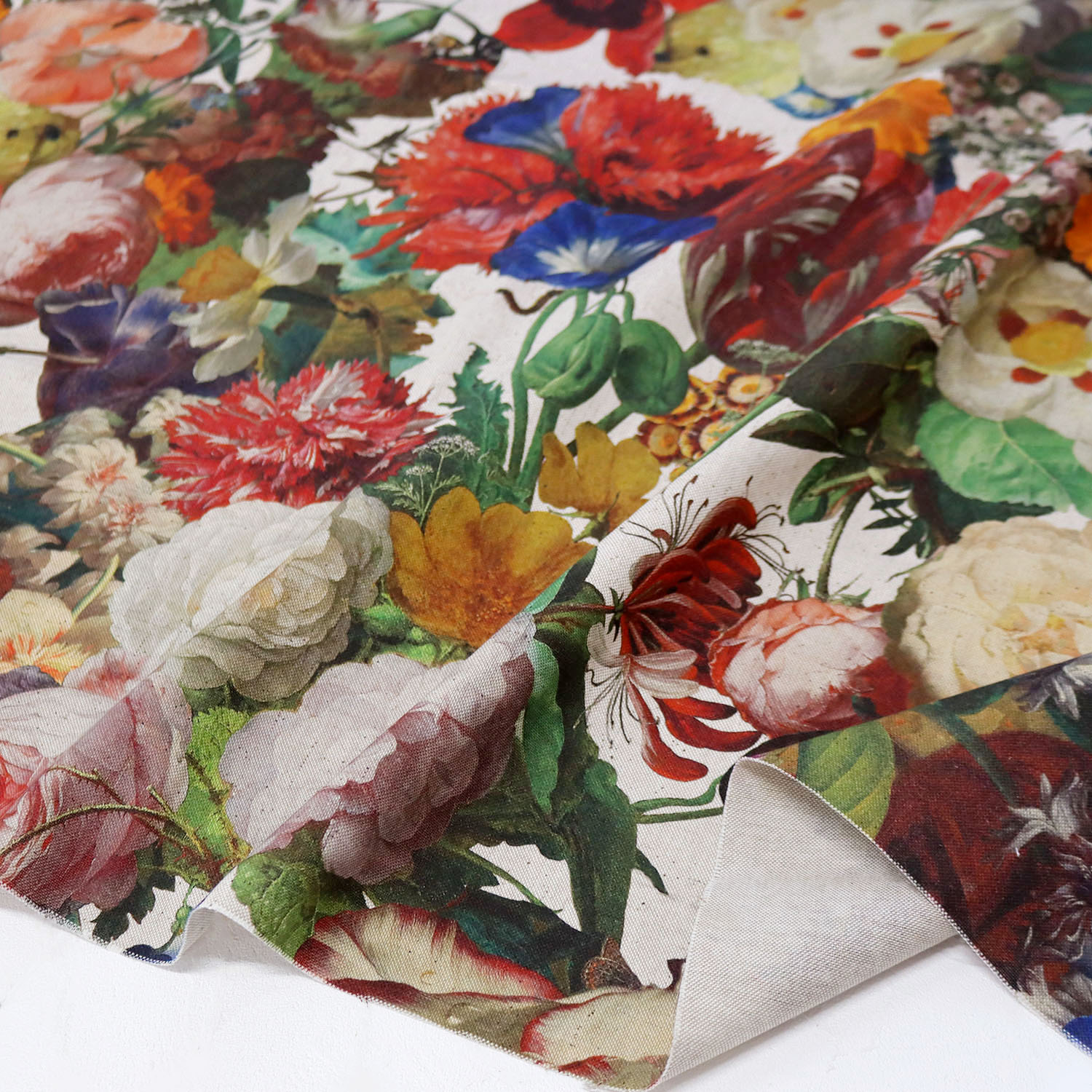 VIL-LEA-14 Botanical, Imported from Spain, Cotton-linen-like inkjet oxford fabric, Approx. 140cm Wide, 1m/unit (m)