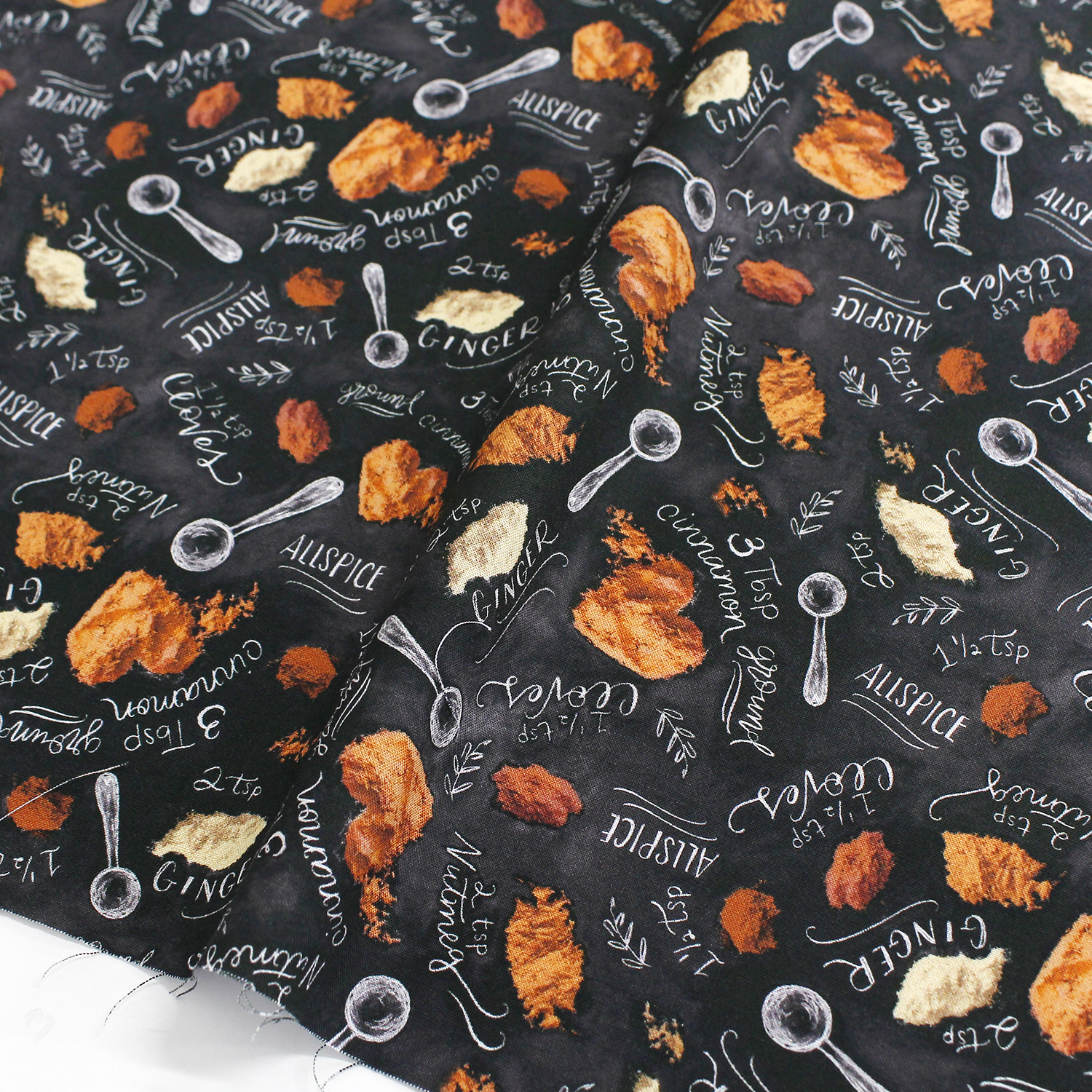 【1128新柄】MICH11738-B 調味料 黒地 Michael Miller マイケルミラー USAプリント 1m単位 (m)