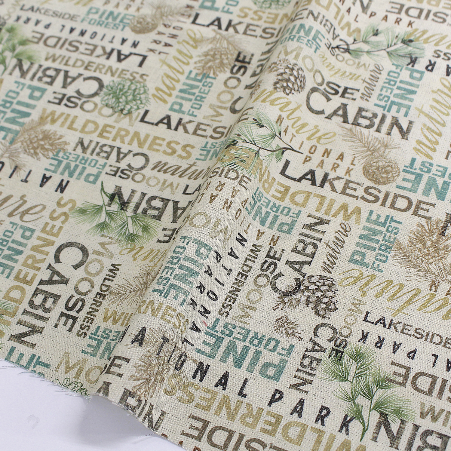 【1128新柄】MICH11832-T ロゴ×ボタニカル ベージュ Michael Miller マイケルミラー USAプリント 1m単位 (m)