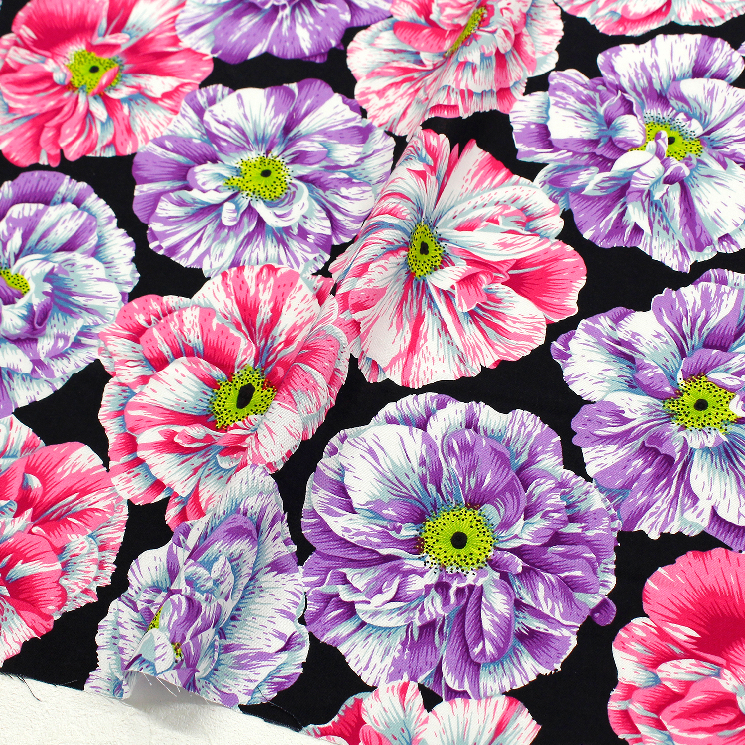 【0127新柄】FSP-912 咲き誇る花 ピンクパープル系 FreeSpirit フリースピリット Kaffe Fassett -ケイフ・ファセット- USAプリント m単位 (m)