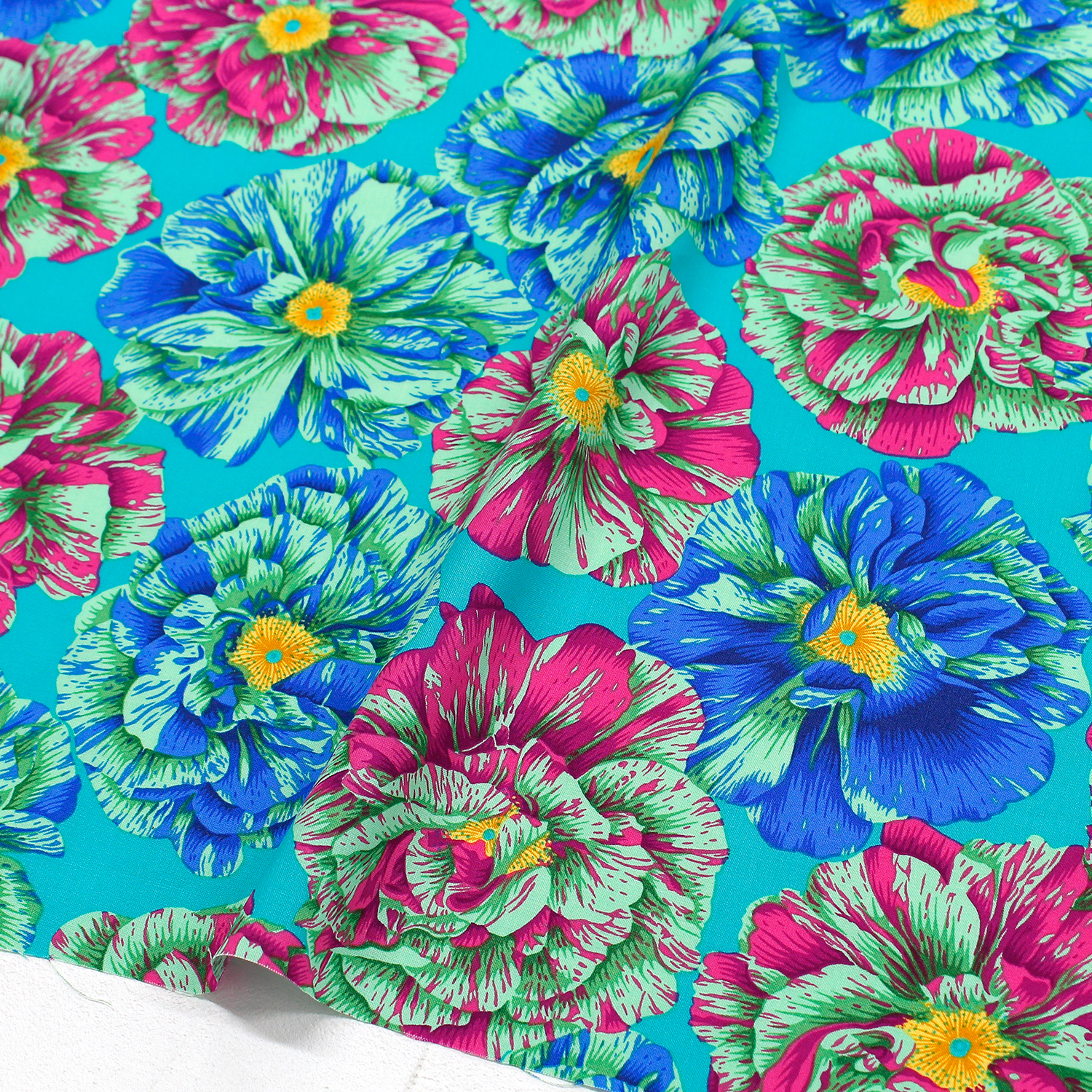 【0127新柄】FSP-913 咲き誇る花 グリーン系 FreeSpirit フリースピリット Kaffe Fassett -ケイフ・ファセット- USAプリント m単位 (m)