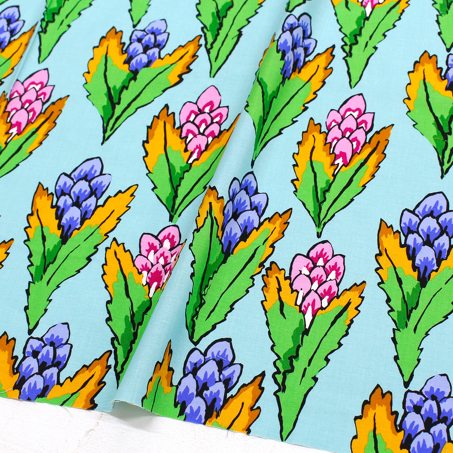 【第二弾】FSP-927 春を待つヒヤシンス ミントブルー地 FreeSpirit フリースピリット Kaffe Fassett -ケイフ・ファセット- USAプリント m単位 (m)