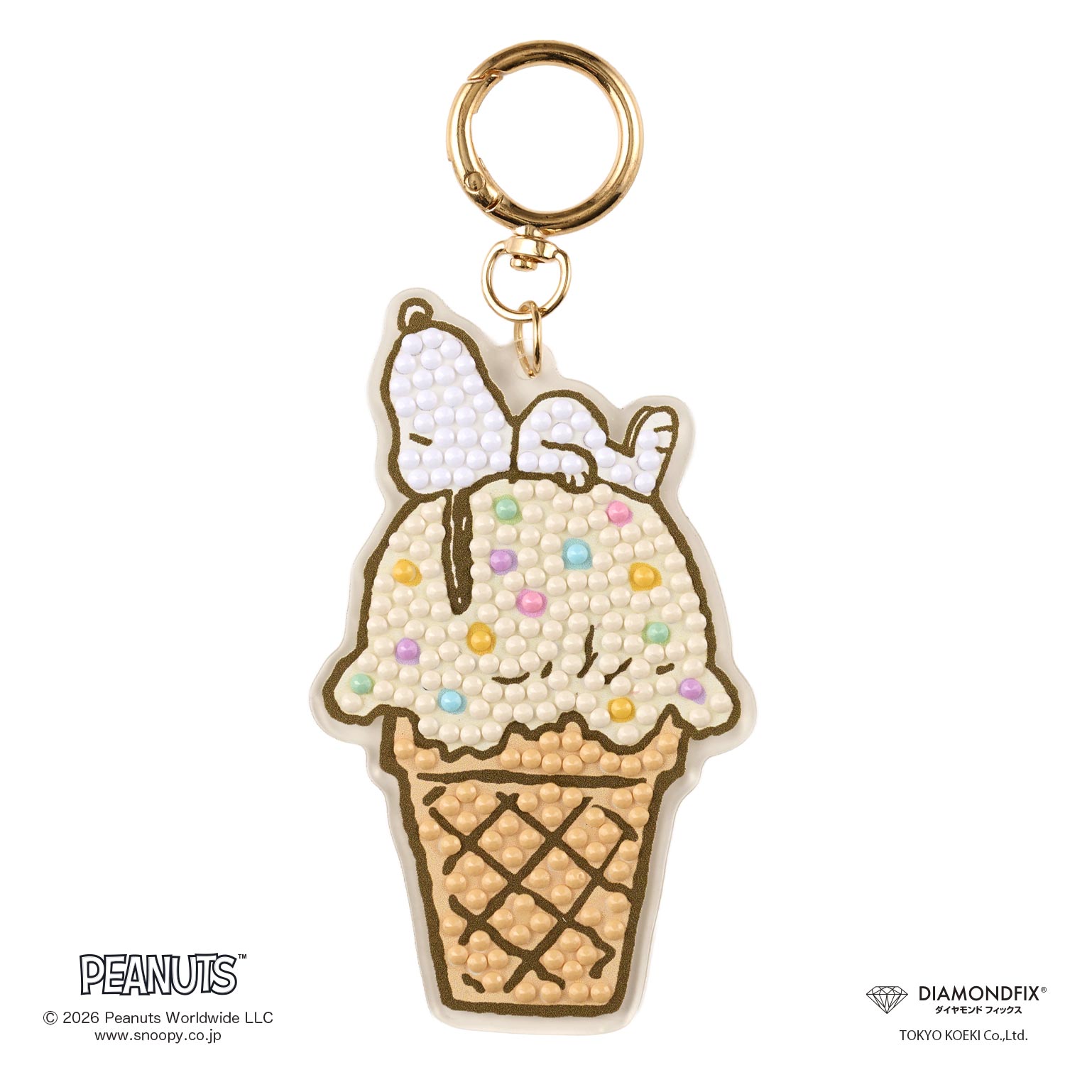 DFKH-PN004 ダイヤモンドフィックス スヌーピーキーホルダー「カラフルアイス」 (箱)
