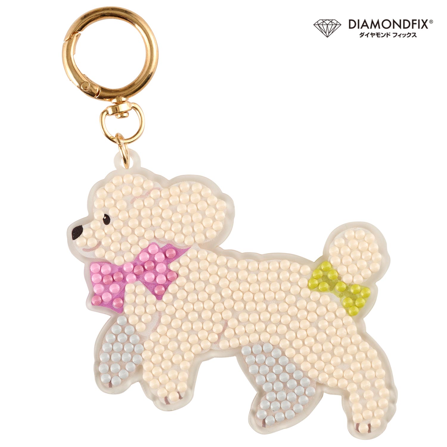 T10-6036 ダイヤモンドフィックス キーホルダー dog「プードル」 (箱)