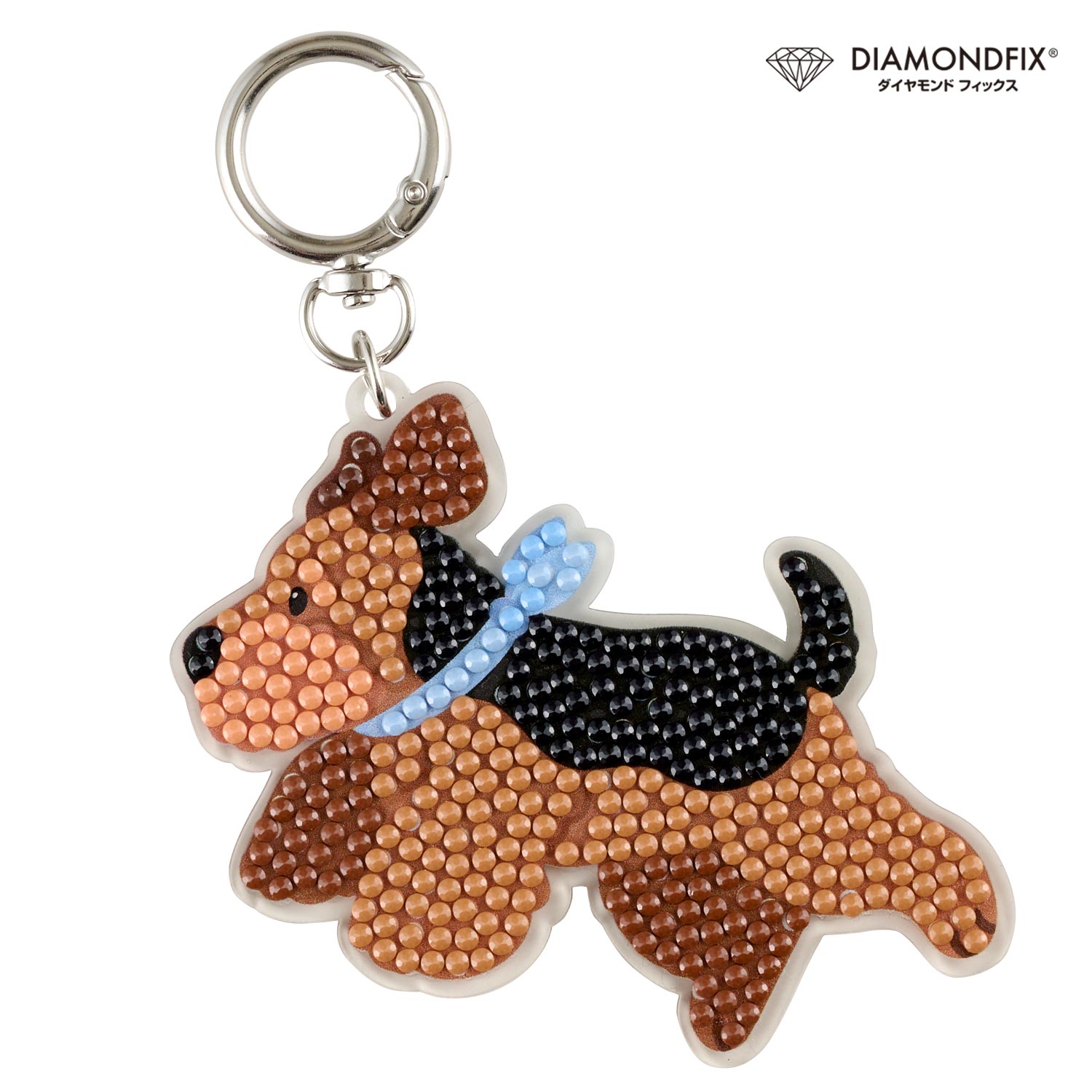 T10-6037 ダイヤモンドフィックス キーホルダー dog「ウェルシュテリア」 (箱)