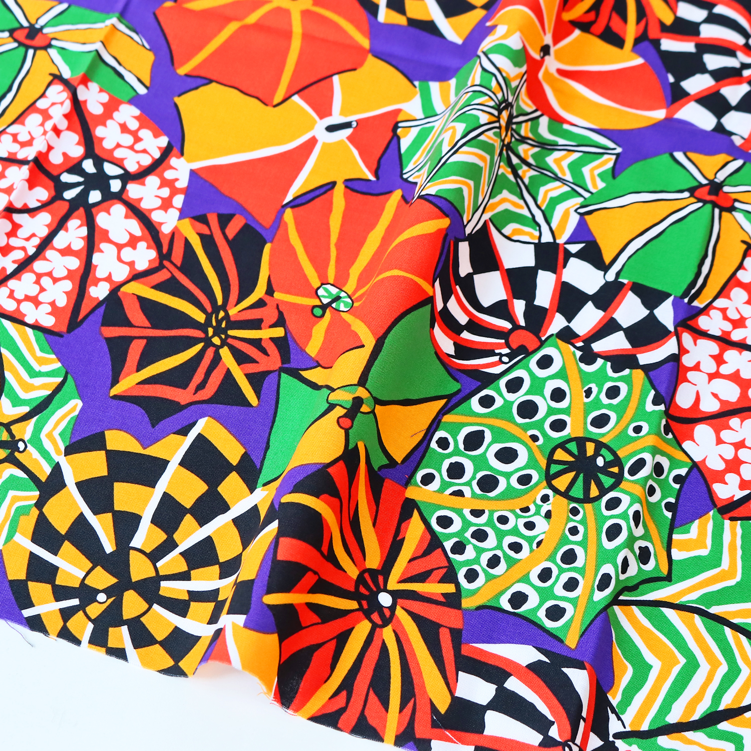 【第二弾】【2608新柄】FSP-957 紫地 傘 カラフル USAプリント Kaffe Fassett ケイフ・ファセット FreeSpirit フリースピリット 1m単位 (m)