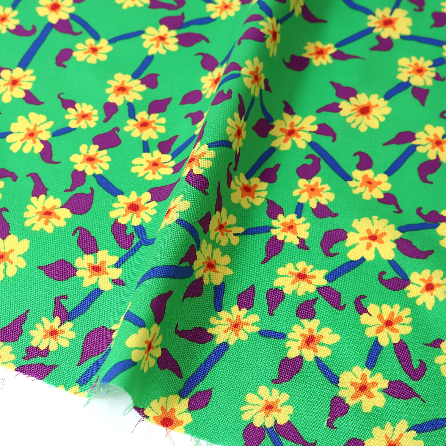 【第二弾】【2608新柄】FSP-970 緑地 小花柄 USAプリント Kaffe Fassett ケイフ・ファセット FreeSpirit フリースピリット 1m単位 (m)
