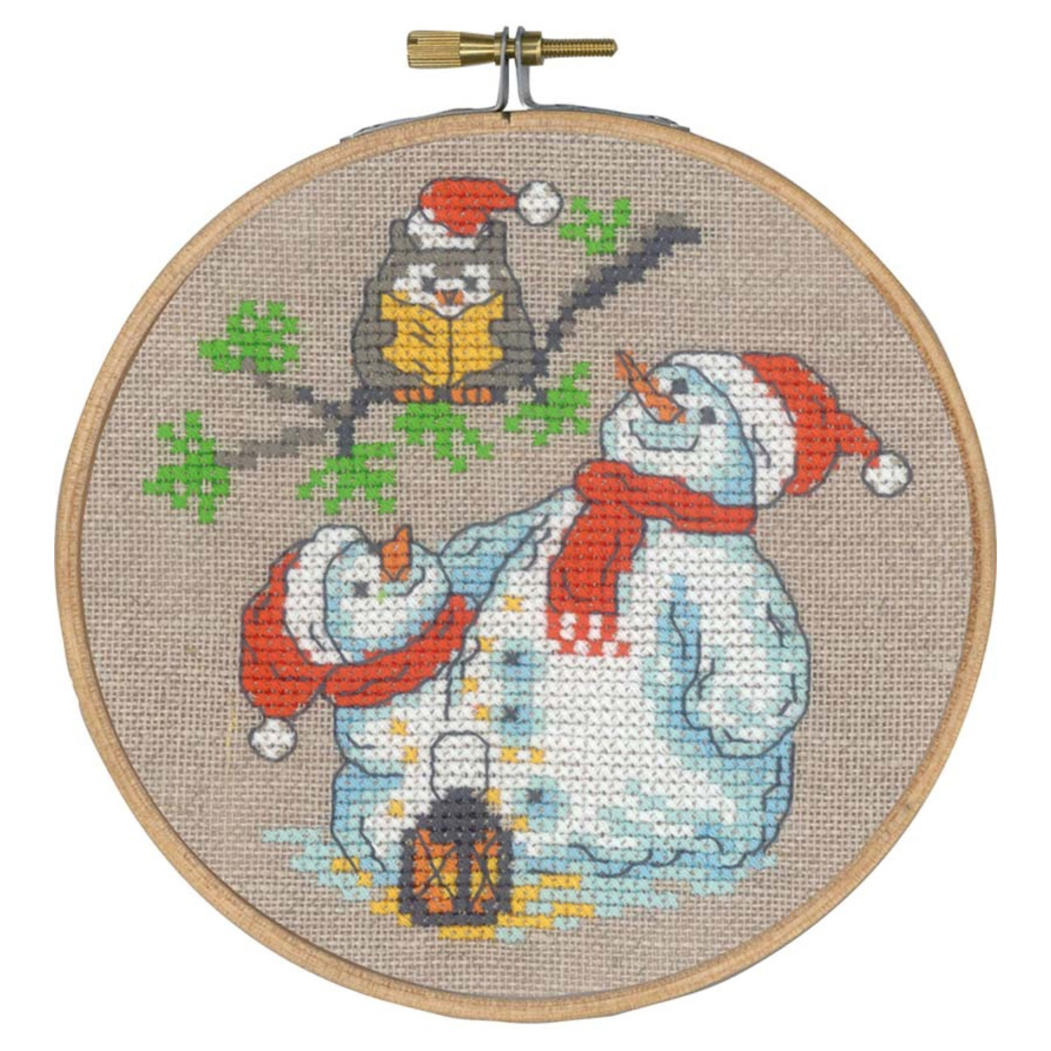 PMN13-4200 PERMIN 刺しゅうキット Owl & snowman (個)